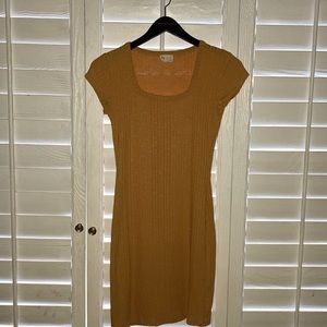 Yellow body con dress